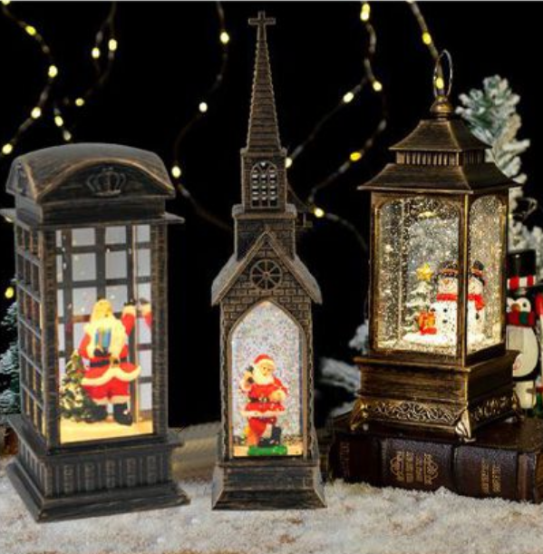 Χριστουγεννιάτικη Εκκλησία με Άγιο Βασίλη και LED Φωτισμό  Χριστουγεννιάτικη Εκκλησία με Άγιο Βασίλη και LED Φωτισμό