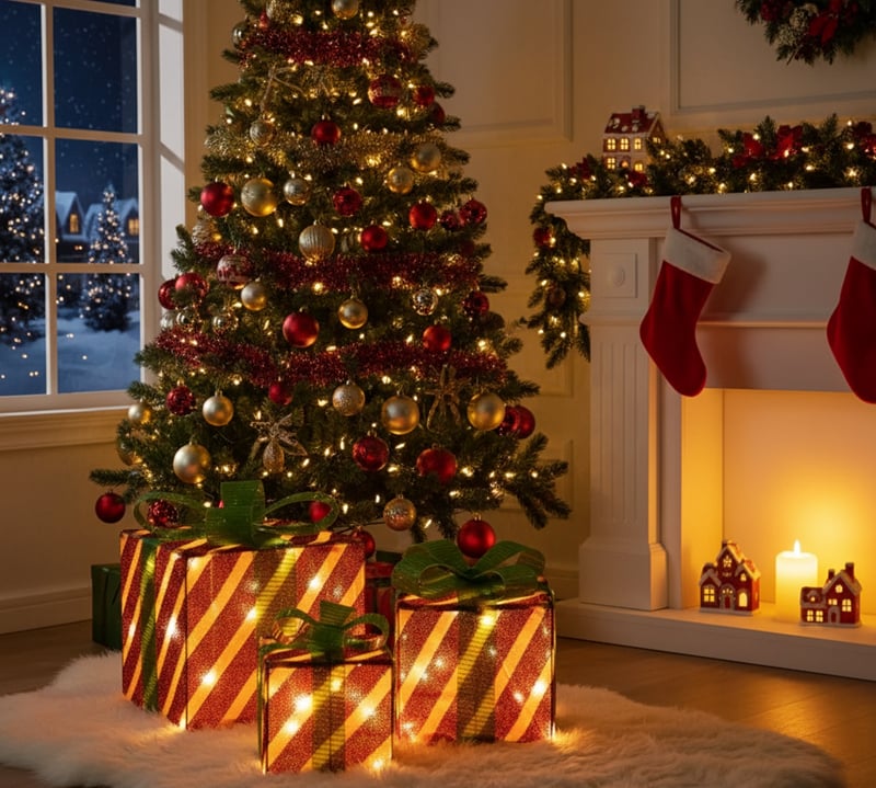 Aigostar Σετ 3 τμχ Χριστουγεννιάτικα Διακοσμητικά Φωτιζόμενα Κουτιά Δώρου με 75LED, IP44 - 30, 25 & 20cm Aigostar Σετ 3 τμχ Χριστουγεννιάτικα Διακοσμητικά Φωτιζόμενα Κουτιά Δώρου με 75LED, IP44 - 30, 25 & 20cm