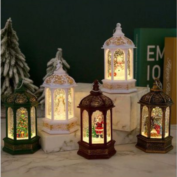 Χριστουγεννιάτικο Διακοσμητικό Φωτιζόμενο Φανάρι με Κινούμενο Χιόνι  Χριστουγεννιάτικο Διακοσμητικό Φωτιζόμενο Φανάρι με Κινούμενο Χιόνι
