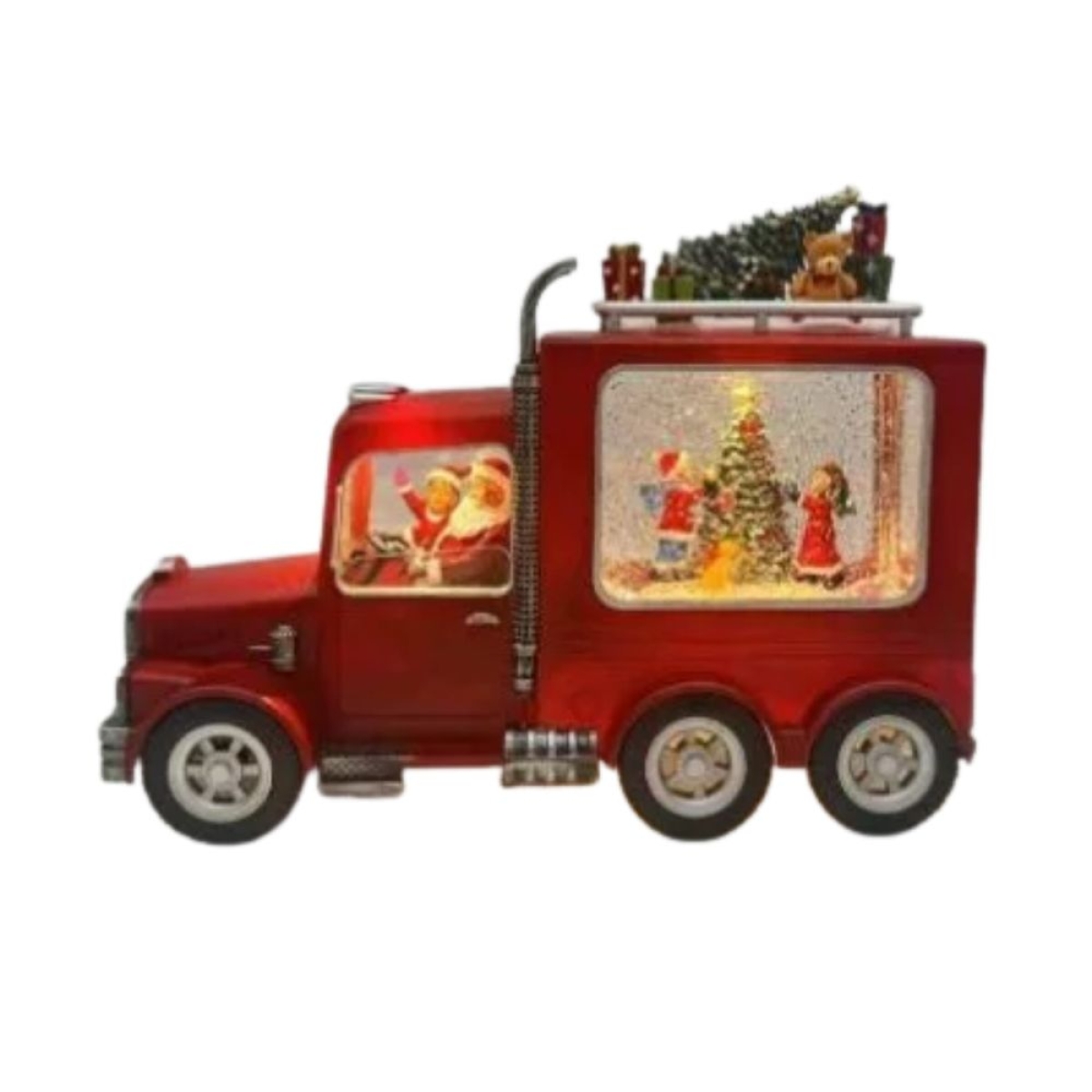 Χριστουγεννιάτικο Διακοσμητικό Φορτηγό Νερού με Άι-Βασίλη και παιδάκια,LED Φωτισμό, Μουσική και Εφέ Ασημόσκονης 28x21.5cm Χριστουγεννιάτικο Διακοσμητικό Φορτηγό Νερού με Άι-Βασίλη και παιδάκια,LED Φωτισμό, Μουσική και Εφέ Ασημόσκονης 28x21.5cm