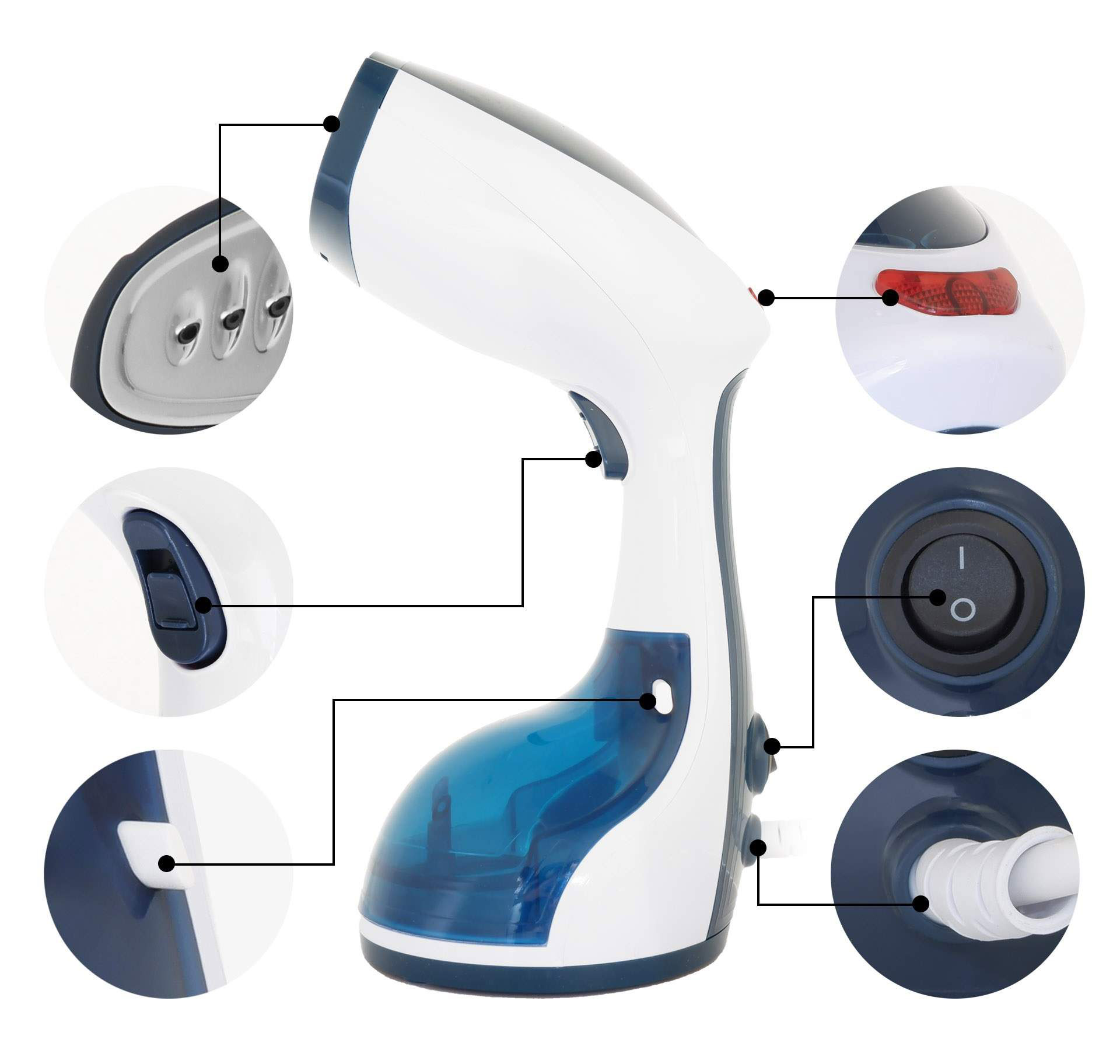 SOKANY Ισχυρός Ατμοκαθαριστής Ρούχων Χειρός-Σίδερο Ατμού 1500w με Δοχείο 260ml Μπλε SOKANY Ισχυρός Ατμοκαθαριστής Ρούχων Χειρός-Σίδερο Ατμού 1500w με Δοχείο 260ml Μπλε