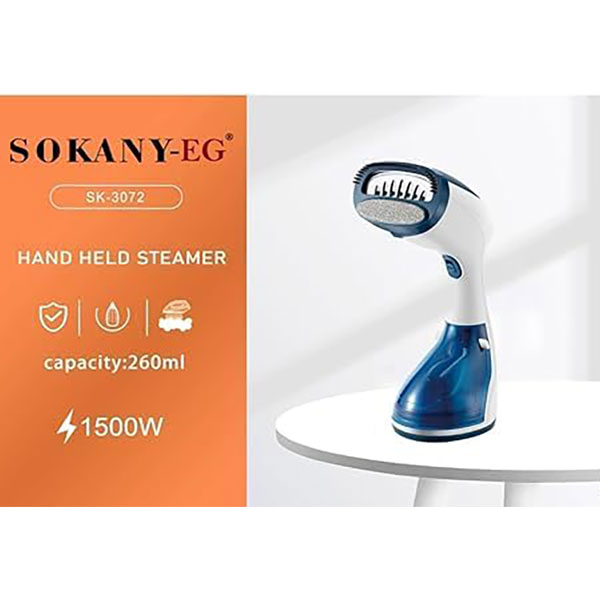 SOKANY Ισχυρός Ατμοκαθαριστής Ρούχων Χειρός-Σίδερο Ατμού 1500w με Δοχείο 260ml Μπλε SOKANY Ισχυρός Ατμοκαθαριστής Ρούχων Χειρός-Σίδερο Ατμού 1500w με Δοχείο 260ml Μπλε