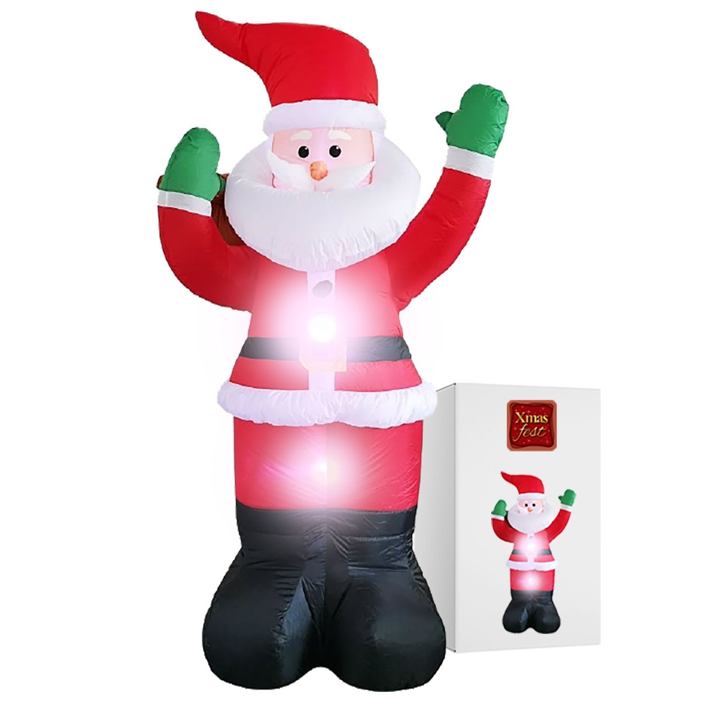 Extra Bright Φωτιζόμενος Διακοσμητικός Φουσκωτός Άγιος Βασίλης 180cm, με Προτζέκτορα, Ενσωματωμένο Blower και Αδιάβροχη Προστασία IP44 Extra Bright Φωτιζόμενος Διακοσμητικός Φουσκωτός Άγιος Βασίλης 180cm, με Προτζέκτορα, Ενσωματωμένο Blower και Αδιάβροχη Προστασία IP44