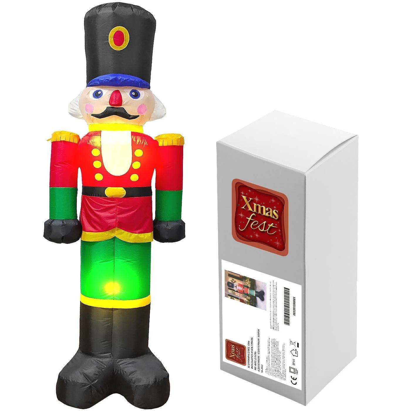 Extra Bright LED Φωτιζόμενος Διακοσμητικός Φουσκωτός Καρυοθραύστης 180cm, με Ενσωματωμένο Blower και Αδιάβροχη Προστασία IP44 Extra Bright LED Φωτιζόμενος Διακοσμητικός Φουσκωτός Καρυοθραύστης 180cm, με Ενσωματωμένο Blower και Αδιάβροχη Προστασία IP44