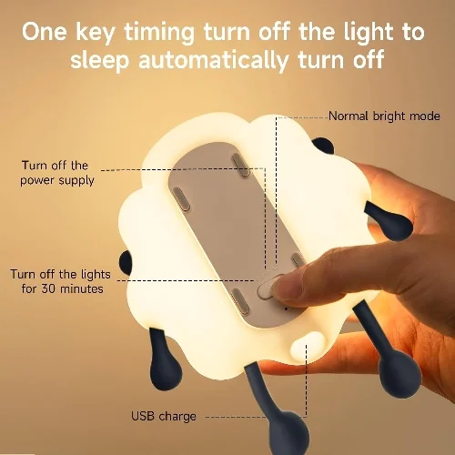 Διακοσμητικό Φωτιστικό Προβατάκι USB Σιλικόνης LED, Επαναφορτιζόμενο, Ασφαλές για Παιδιά Διακοσμητικό Φωτιστικό Προβατάκι USB Σιλικόνης LED, Επαναφορτιζόμενο, Ασφαλές για Παιδιά
