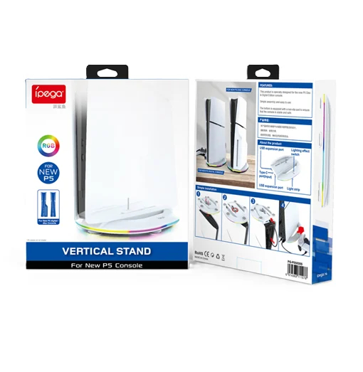 Βάση RGB για PS5 Slim Ipega Λευκή με LED Φωτισμό και Ψύξη Βάση RGB για PS5 Slim Ipega Λευκή με LED Φωτισμό και Ψύξη