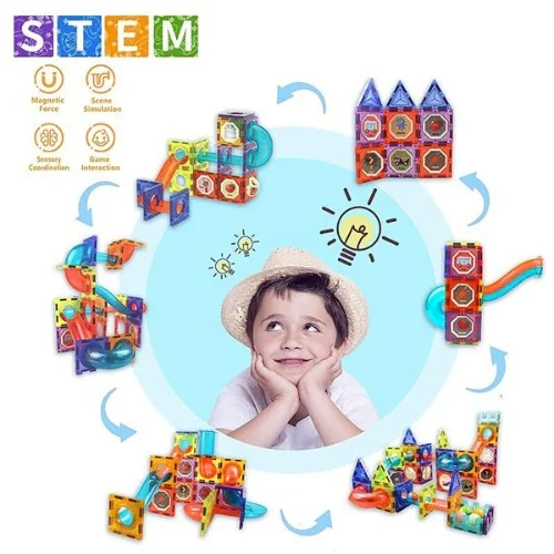 Μαγνητική Πίστα Κατασκευών με Φωτεινά Τουβλάκια 49τμχ STEM Light Magnetic Blocks με LED Σφαίρες Μαγνητική Πίστα Κατασκευών με Φωτεινά Τουβλάκια 49τμχ STEM Light Magnetic Blocks με LED Σφαίρες