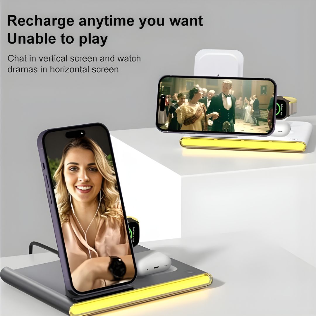 4 σε 1 Ασύρματος Μαγνητικός Φορτιστής 30W & Θύρα PD - Andowl 4 σε 1 Ασύρματος Μαγνητικός Φορτιστής 30W & Θύρα PD - Andowl