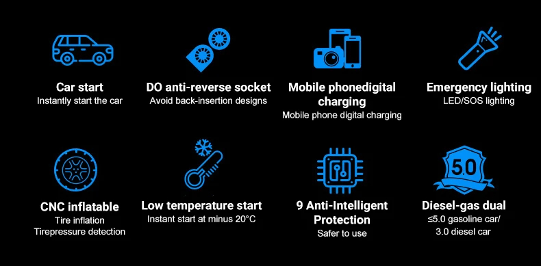 Φορητός Εκκινητής Αυτοκινήτου με Αεροσυμπιεστή 150PSI 800A 12V με Οθόνη LED και Φακό σε Θήκη Μεταφοράς Φορητός Εκκινητής Αυτοκινήτου με Αεροσυμπιεστή 150PSI 800A 12V με Οθόνη LED και Φακό σε Θήκη Μεταφοράς