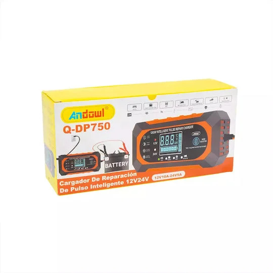 Φορτιστής Μπαταριών Andowl 12V 10A - 24V 5A Πορτοκαλί Μαύρο Φορτιστής Μπαταριών Andowl 12V 10A - 24V 5A Πορτοκαλί Μαύρο