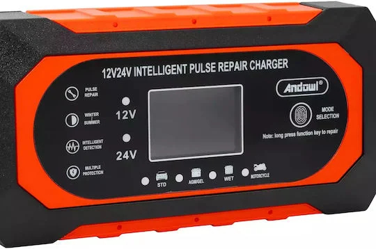 Φορτιστής Μπαταριών Andowl 12V 10A - 24V 5A Πορτοκαλί Μαύρο Φορτιστής Μπαταριών Andowl 12V 10A - 24V 5A Πορτοκαλί Μαύρο