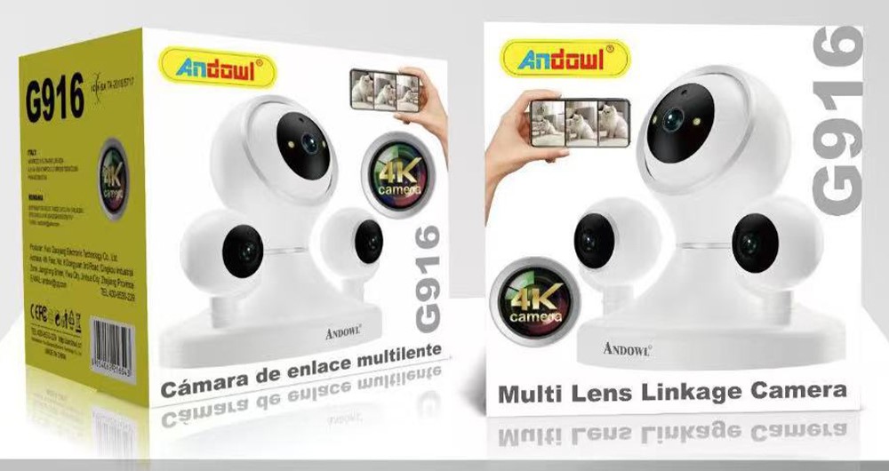 Κάμερα Ασφαλείας 4K με Τριπλό Φακό & Περιστροφή 355° - Andowl Κάμερα Ασφαλείας 4K με Τριπλό Φακό & Περιστροφή 355° - Andowl