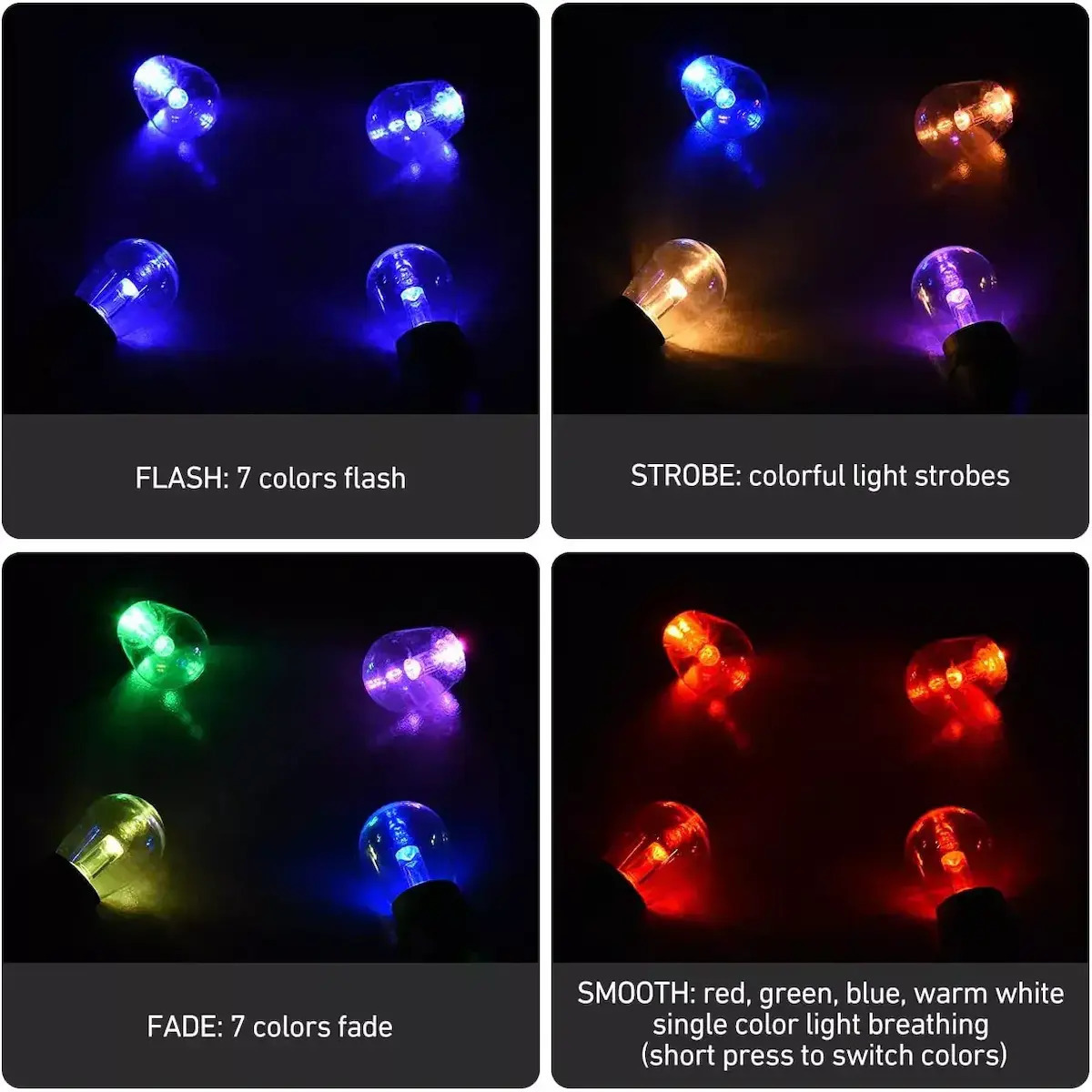 Στεγανή Γιρλάντα Φωτισμού - Αδιάβροχα RGB Φώτα Κήπου 12m με Τηλεχειριστήριο – 15 Λάμπες Στεγανή Γιρλάντα Φωτισμού - Αδιάβροχα RGB Φώτα Κήπου 12m με Τηλεχειριστήριο – 15 Λάμπες