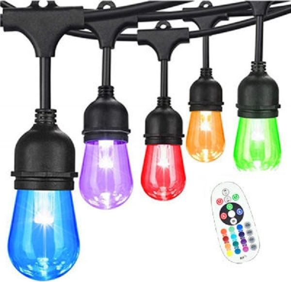 Στεγανή Γιρλάντα Φωτισμού - Αδιάβροχα RGB Φώτα Κήπου 12m με Τηλεχειριστήριο – 15 Λάμπες Στεγανή Γιρλάντα Φωτισμού - Αδιάβροχα RGB Φώτα Κήπου 12m με Τηλεχειριστήριο – 15 Λάμπες