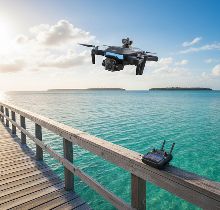 Drone με κάμερα, οθόνη, διπλό χειριστήριο και LED φωτισμό Drone με κάμερα, οθόνη, διπλό χειριστήριο και LED φωτισμό