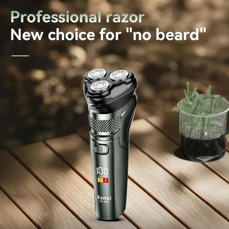 Επαναφορτιζόμενη Ηλεκτρική Ξυριστική Μηχανή Με Τριπλή Περιστροφική Λεπίδα Kemei Επαναφορτιζόμενη Ηλεκτρική Ξυριστική Μηχανή Με Τριπλή Περιστροφική Λεπίδα Kemei