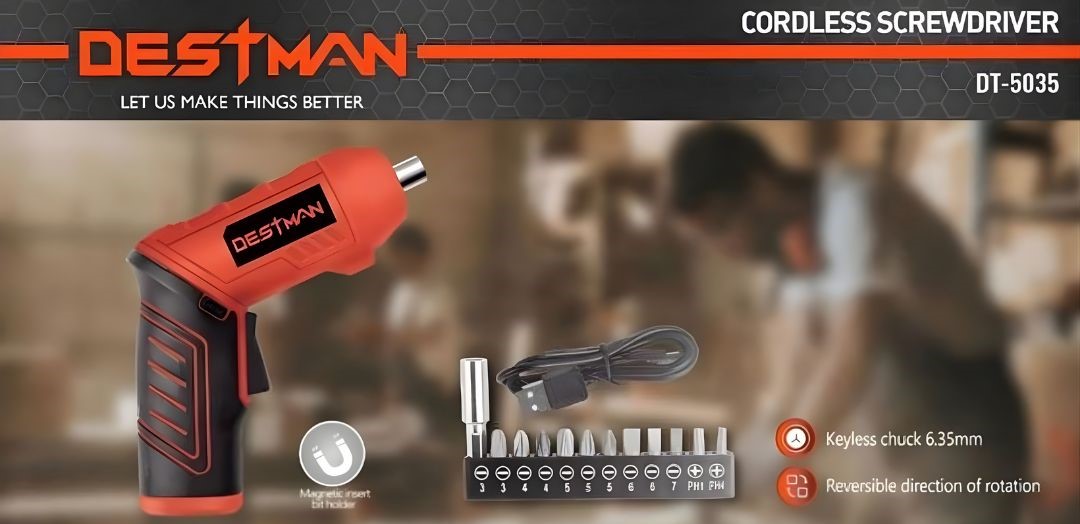 Επαναφορτιζόμενο Ασύρματο Κασταβίδι 4V με Σετ Μύτες - Destman Επαναφορτιζόμενο Ασύρματο Κασταβίδι 4V με Σετ Μύτες - Destman