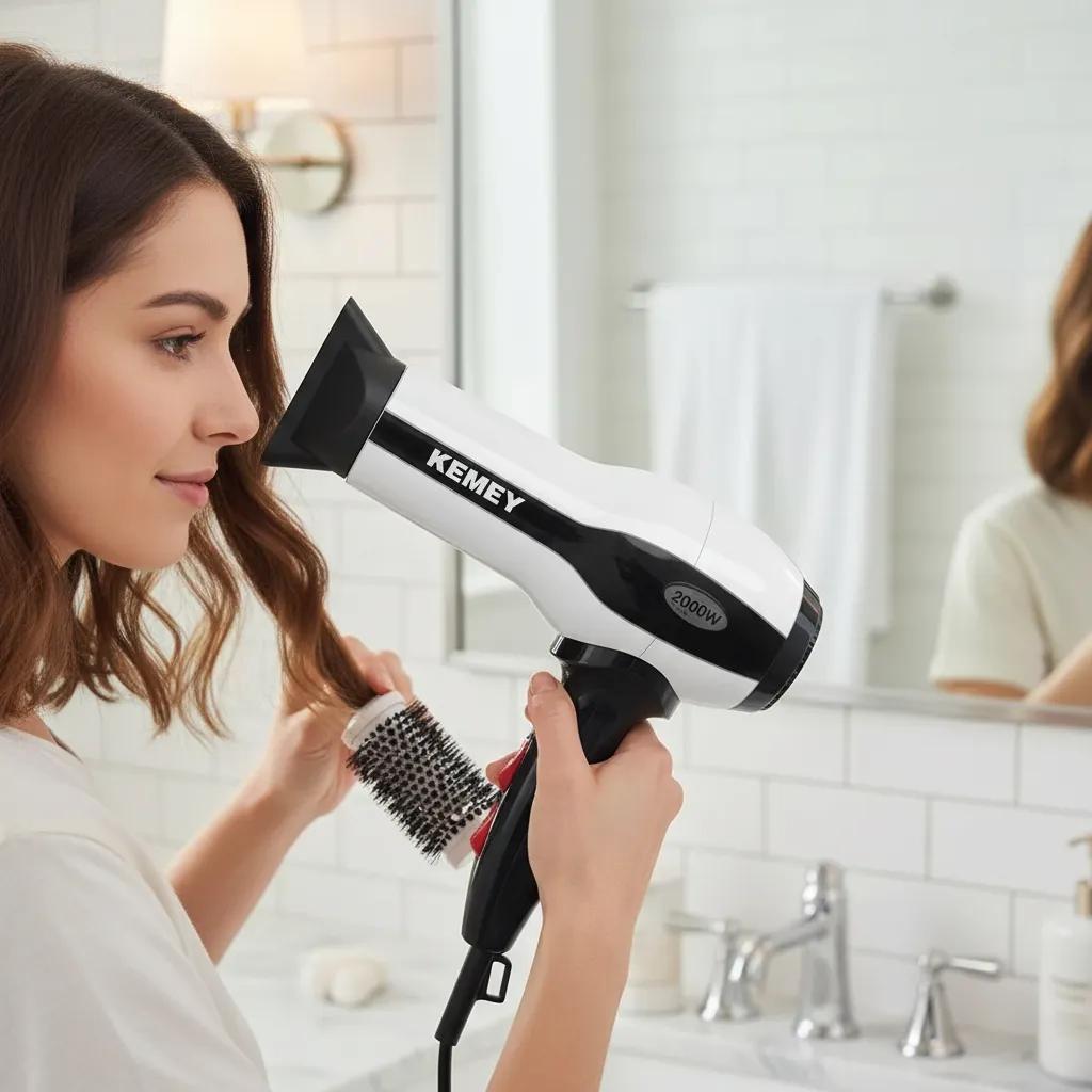 KEMEI Επαγγελματικό Πιστολάκι Μαλλιών 2000W με Λειτουργία Thermoprotect Λευκό/Μαύρο KEMEI Επαγγελματικό Πιστολάκι Μαλλιών 2000W με Λειτουργία Thermoprotect Λευκό/Μαύρο