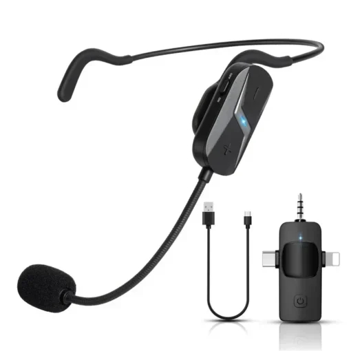 Ασύρματο Μικρόφωνο Κεφαλής με Δέκτη TypeC, AUX & Lightning - Andowl