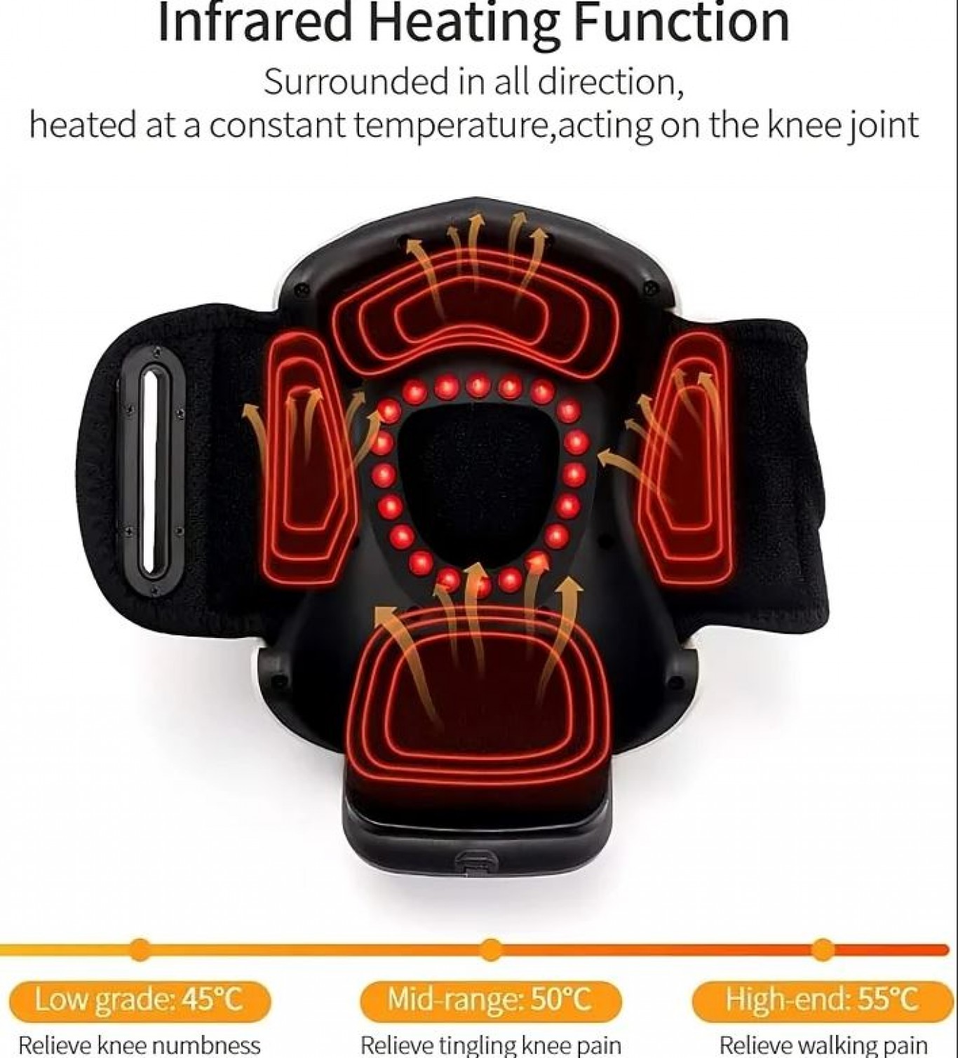 Θερμαινόμενη Συσκευή Μασάζ Γονάτου 3 σε 1 με Θερμότητα και Δόνηση 2600mAh Θερμαινόμενη Συσκευή Μασάζ Γονάτου 3 σε 1 με Θερμότητα και Δόνηση 2600mAh