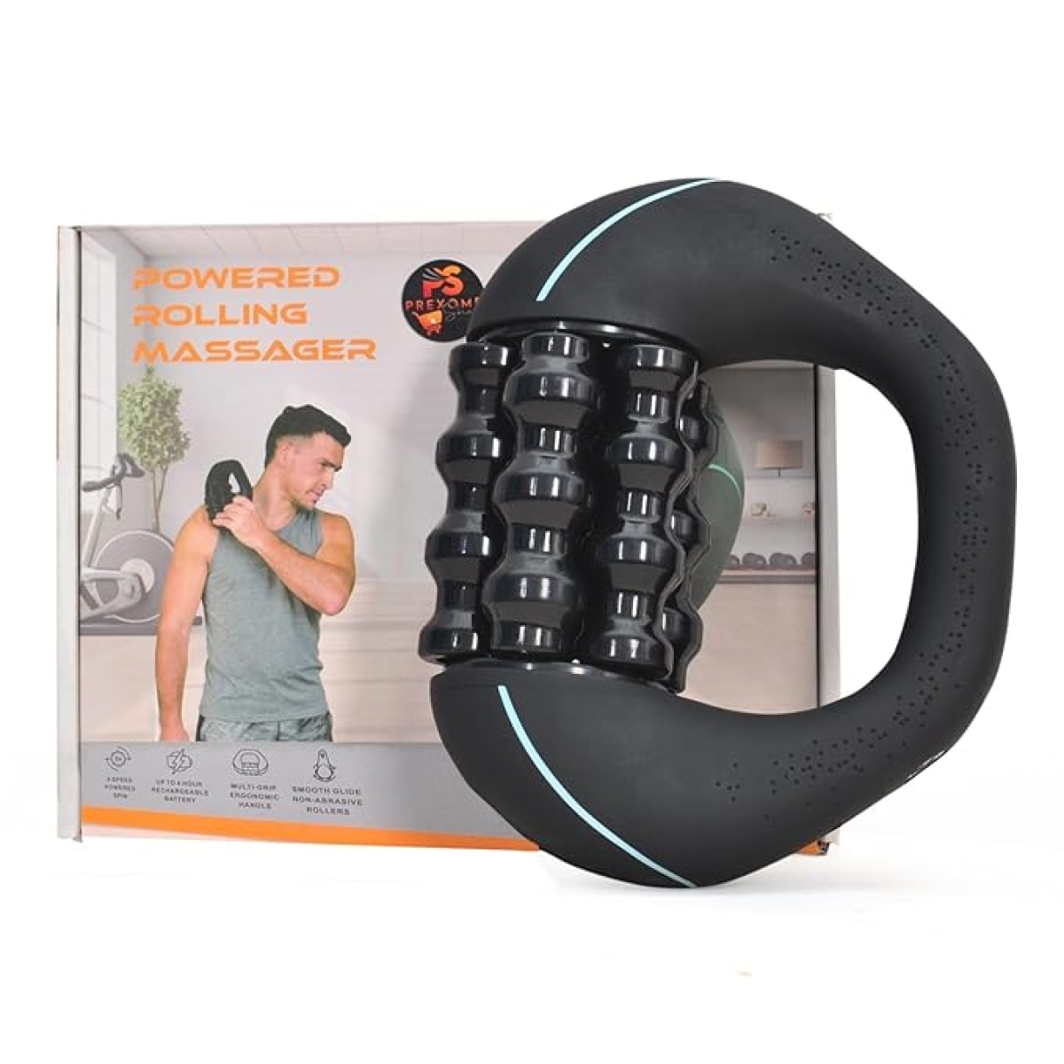 Επαναφορτιζόμενη Συσκευή Κρουστικού Μασάζ με 3 Επίπεδα Έντασης - Powered Rolling Massager Επαναφορτιζόμενη Συσκευή Κρουστικού Μασάζ με 3 Επίπεδα Έντασης - Powered Rolling Massager