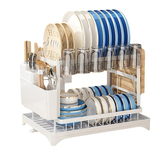 Μετταλική Πιατοθήκη - Στεγνωτήριο Πιάτων Δύο Επιπέδων με Αποσπώμενο Δοχείο Αποστράγγισης Μαχαιροπίρουνων & Θήκη για Ποτήρια 43x30x32 cm Μετταλική Πιατοθήκη - Στεγνωτήριο Πιάτων Δύο Επιπέδων με Αποσπώμενο Δοχείο Αποστράγγισης Μαχαιροπίρουνων & Θήκη για Ποτήρια 43x30x32 cm