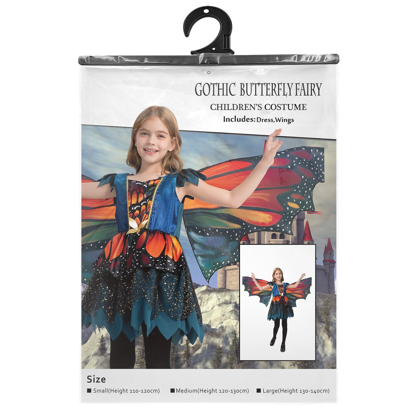 Παιδική Στολή Gothic Νεράιδα με Φτερά Αποκριάτικη Carnavalista Παιδική Στολή Gothic Νεράιδα με Φτερά Αποκριάτικη Carnavalista
