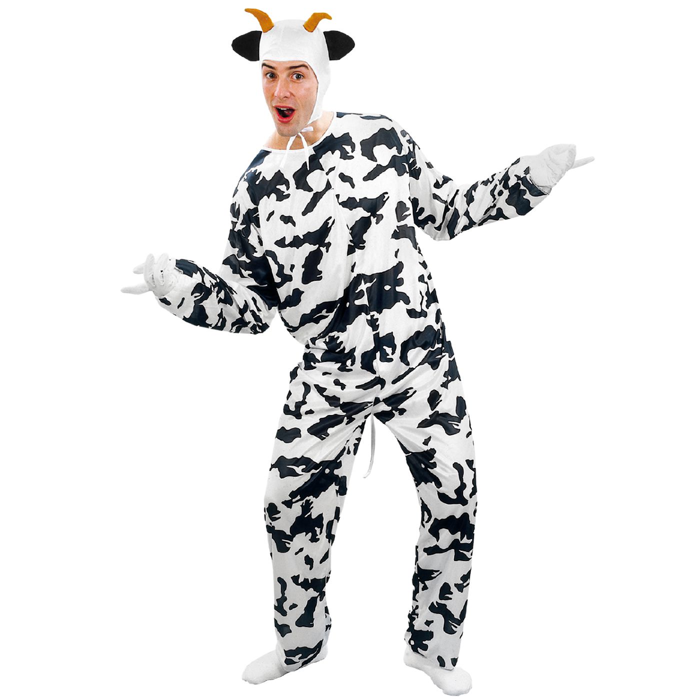 Στολή Αγελάδα Ενηλίκων Ανδρική Ολόσωμη με Καπέλο και Κέρατα Στολή Αγελάδα Ενηλίκων Ανδρική Ολόσωμη με Καπέλο και Κέρατα