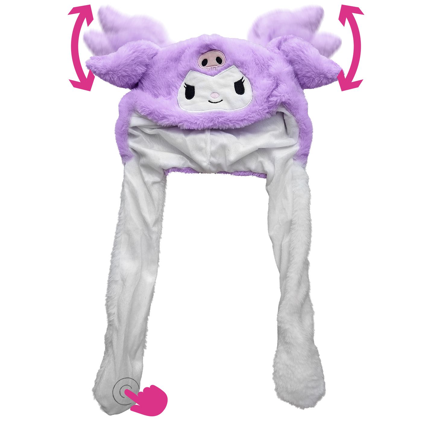 Σκούφος Μωβ Γάτα Kuromi με Αυτιά που Κινούνται Σκούφος Μωβ Γάτα Kuromi με Αυτιά που Κινούνται