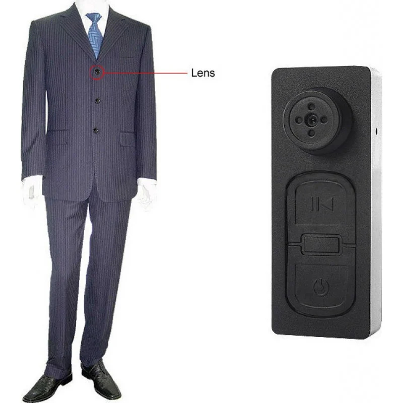 Κρυφή Φορητή Κάμερα για Ρούχα Κουμπί με Καταγραφικό DVR