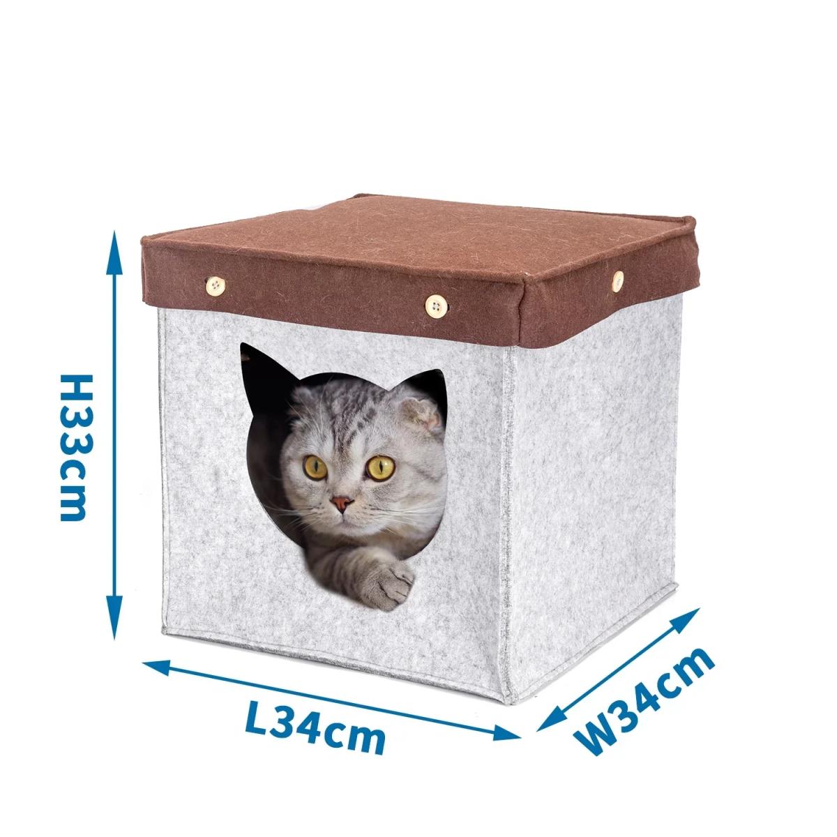 Σπιτάκι - Φωλιά Ξεκούρασης για Γάτες 34×34×33 cm Γκρι/Καφέ Σπιτάκι - Φωλιά Ξεκούρασης για Γάτες 34×34×33 cm Γκρι/Καφέ