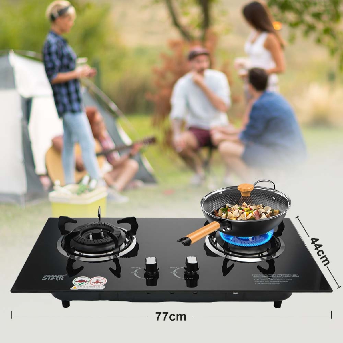 WinningStar Επιτραπέζια Διπλή Εστία Αερίου 3.5KW με Αυτόματη Ανάφλεξη ST-5662 WinningStar Επιτραπέζια Διπλή Εστία Αερίου 3.5KW με Αυτόματη Ανάφλεξη ST-5662