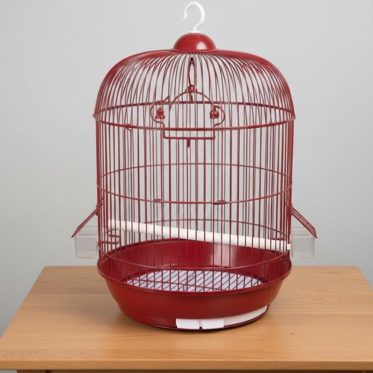 Κλουβί Πουλιών Μεταλλικό Κόκκινο 33x53cm με Κουνίτσα και Ταΐστρες Κλουβί Πουλιών Μεταλλικό Κόκκινο 33x53cm με Κουνίτσα και Ταΐστρες