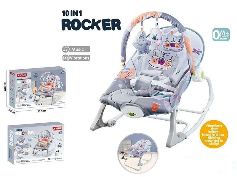 2 σε 1 Relax Μωρού και Βρεφικό Καθισματάκι Δραστηριοτήτων με Παιχνιδάκια, Μουσική και Δόνηση Γκρι 2 σε 1 Relax Μωρού και Βρεφικό Καθισματάκι Δραστηριοτήτων με Παιχνιδάκια, Μουσική και Δόνηση Γκρι