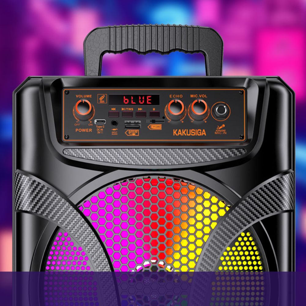 KAKUSIGA Bluetooth Speaker με Subwoofer, LED Lights και TWS – USB/TF/AUX KAKUSIGA Bluetooth Speaker με Subwoofer, LED Lights και TWS – USB/TF/AUX