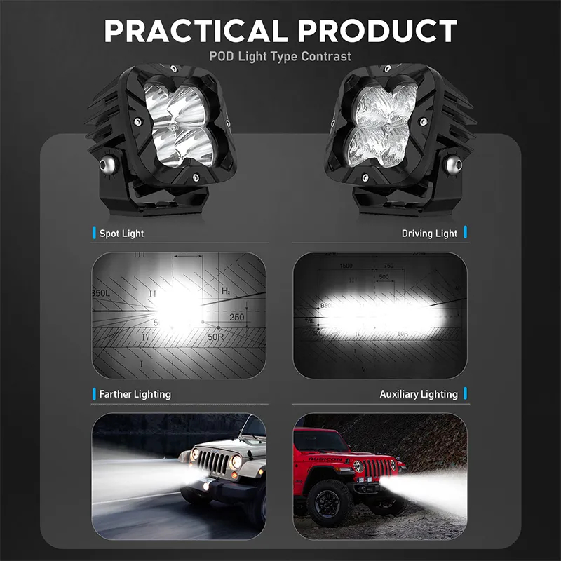 Σετ Αδιάβροχοι LED Προβολείς 3” 24W 2560LM - Βοηθητικά Φώτα Διαφόρων Οχημάτων - Novsight Σετ Αδιάβροχοι LED Προβολείς 3” 24W 2560LM - Βοηθητικά Φώτα Διαφόρων Οχημάτων - Novsight