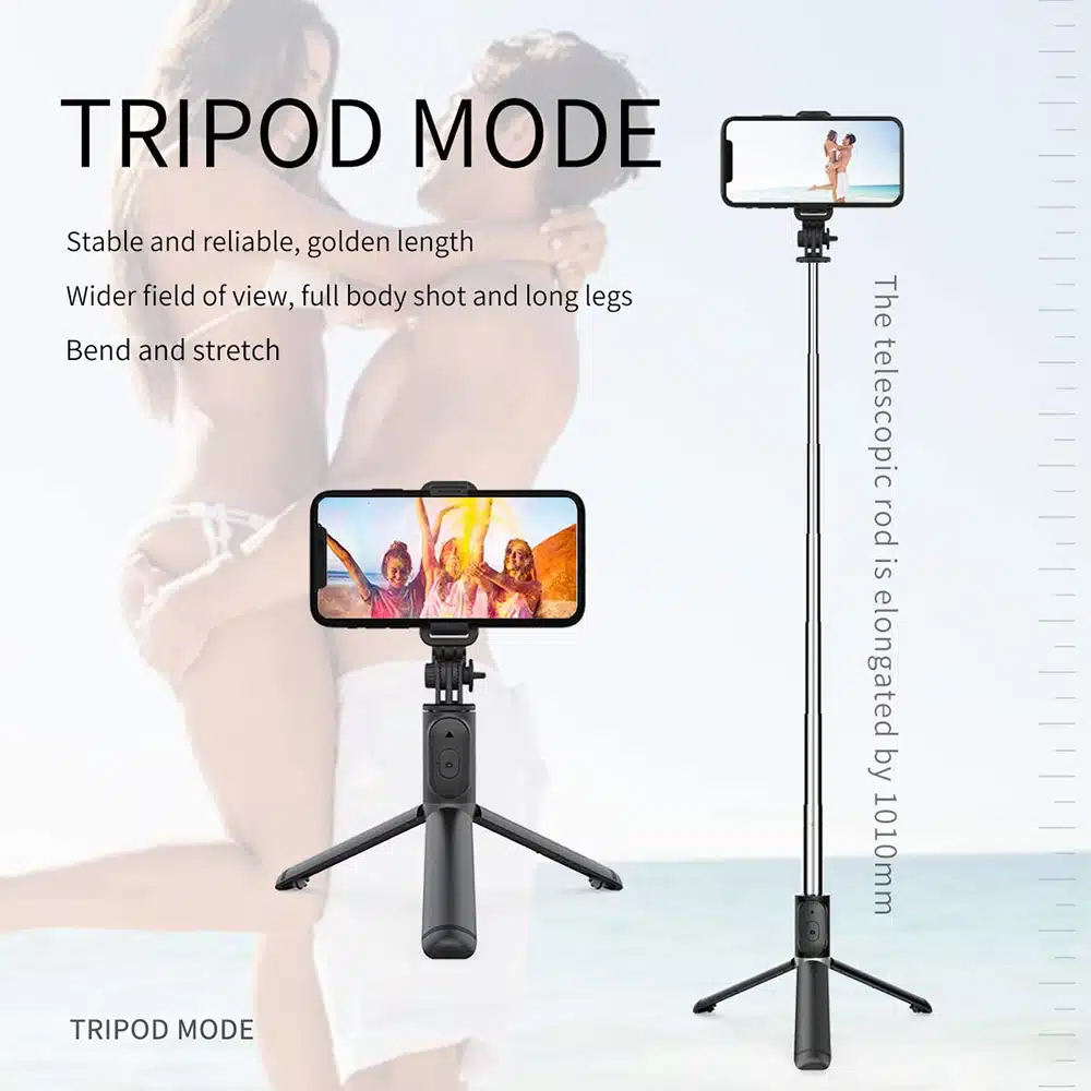 Πτυσσόμενο Selfie Stick Με Τρίποδο & Bluetooth Τηλεχειριστήριο 90cm Πτυσσόμενο Selfie Stick Με Τρίποδο & Bluetooth Τηλεχειριστήριο 90cm