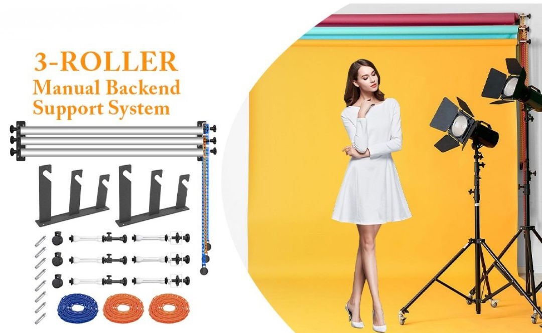 Σύστημα Στήριξης Ρολών Φόντου Τοίχου για Studio Φωτογραφίας με Αλυσίδα – Βάση Background 3 Θέσεων Σύστημα Στήριξης Ρολών Φόντου Τοίχου για Studio Φωτογραφίας με Αλυσίδα – Βάση Background 3 Θέσεων