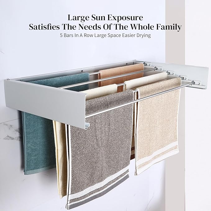 Επιτοίχια Πτυσσόμενη Απλώστρα Ρούχων 100cm Μεταλλική 5 Ράβδων Επιτοίχια Πτυσσόμενη Απλώστρα Ρούχων 100cm Μεταλλική 5 Ράβδων