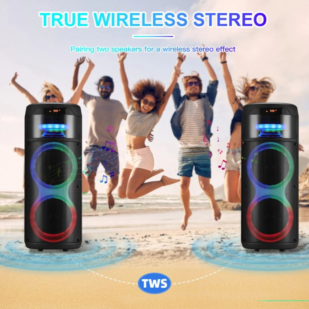 Ασύρματο Ηχείο Karaoke Bluetooth με Μικρόφωνο & Τηλεχειριστήριο και LED Φωτισμό Ασύρματο Ηχείο Karaoke Bluetooth με Μικρόφωνο & Τηλεχειριστήριο και LED Φωτισμό