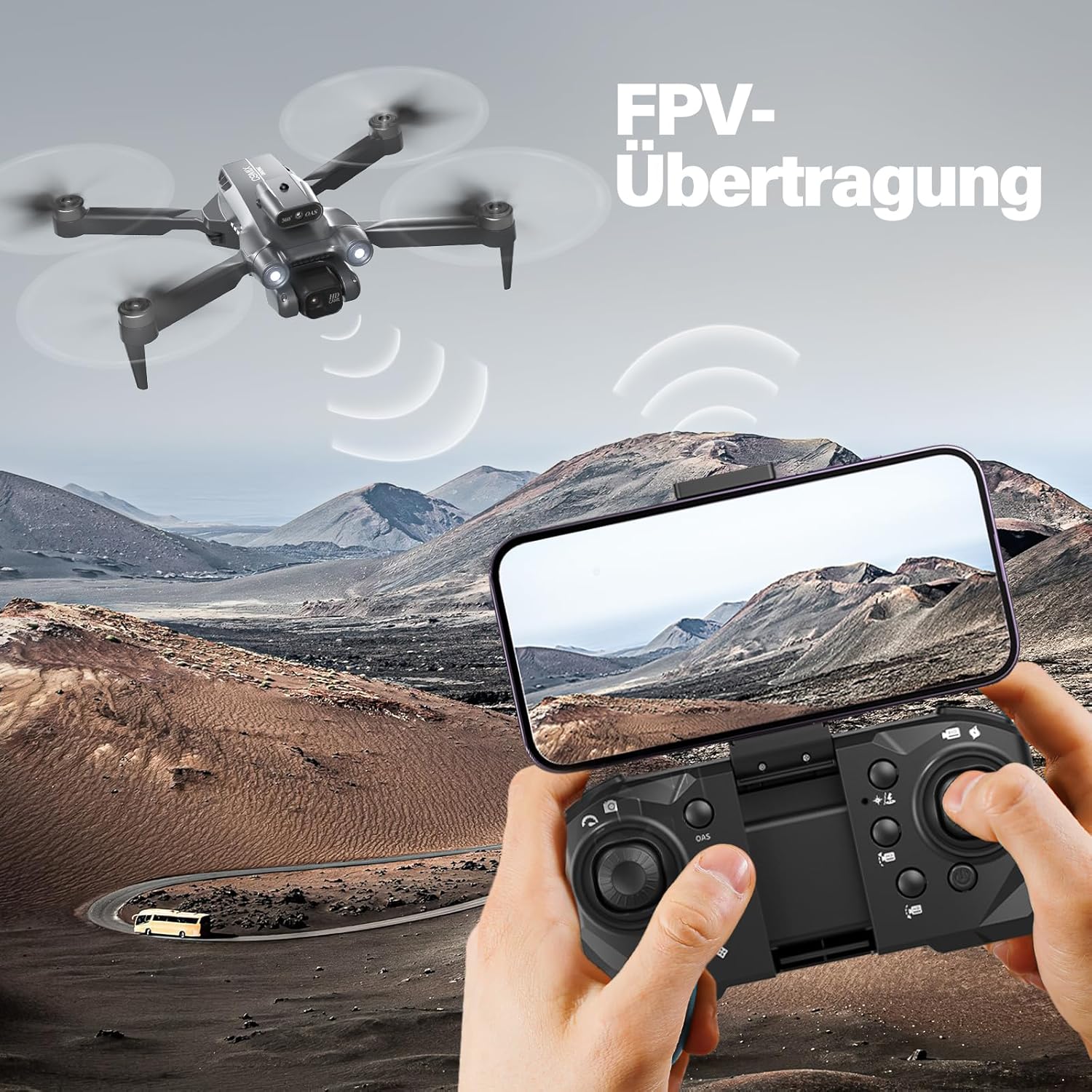 Drone με 8K Κάμερα και Χειριστήριο, Συμβατό με Smartphone Drone με 8K Κάμερα και Χειριστήριο, Συμβατό με Smartphone