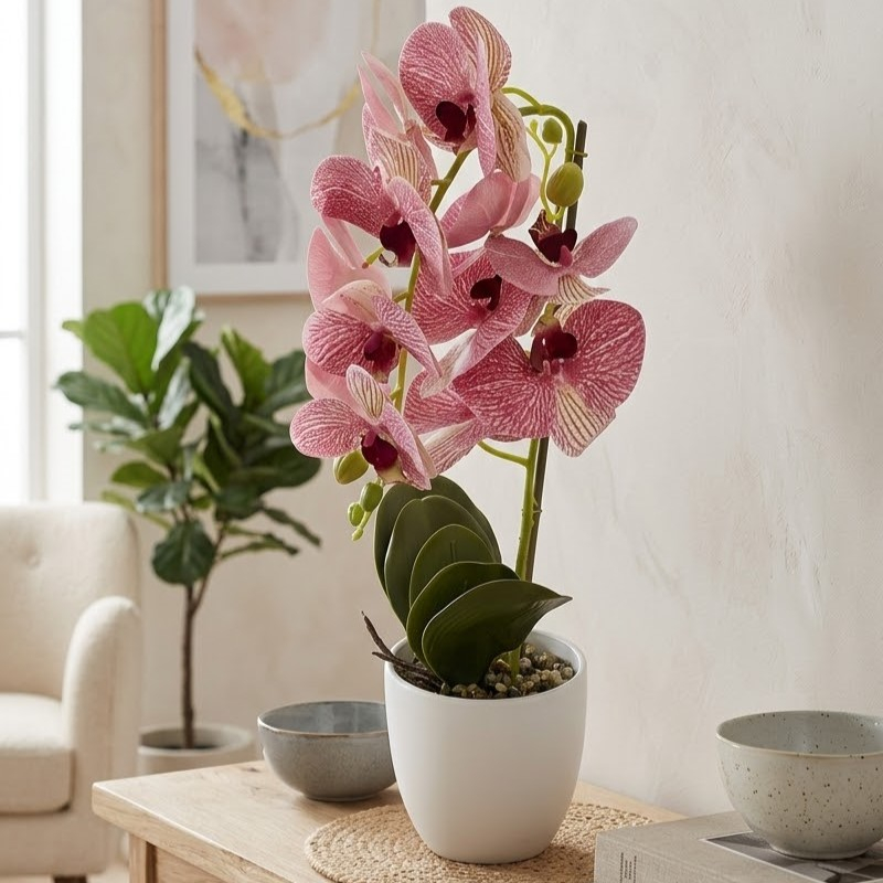 56cm Τεχνητό Διακοσμητικό Φυτό Ροζ Ορχιδέα σε Γλάστρα 56cm Τεχνητό Διακοσμητικό Φυτό Ροζ Ορχιδέα σε Γλάστρα