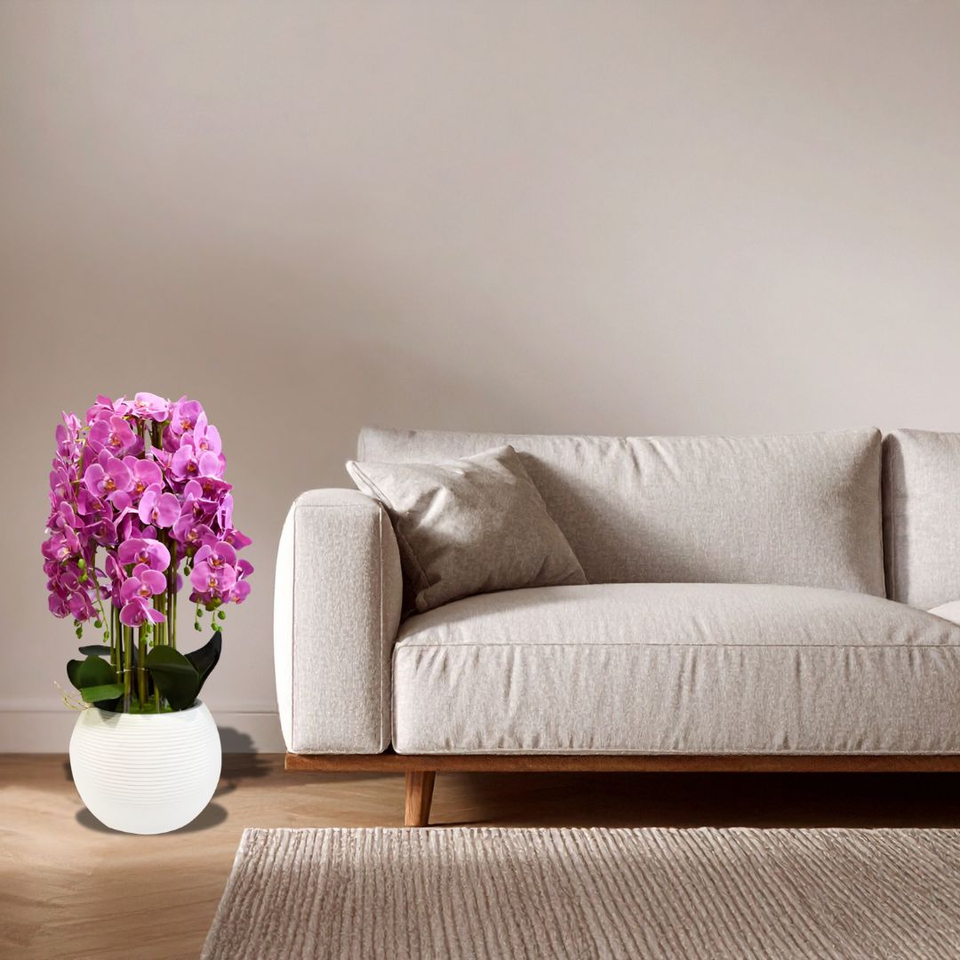 Εντυπωσιακό Τεχνητό Διακοσμητικό Λουλούδι Ροζ Ορχιδέα σε Γλάστρα 90cm Εντυπωσιακό Τεχνητό Διακοσμητικό Λουλούδι Ροζ Ορχιδέα σε Γλάστρα 90cm