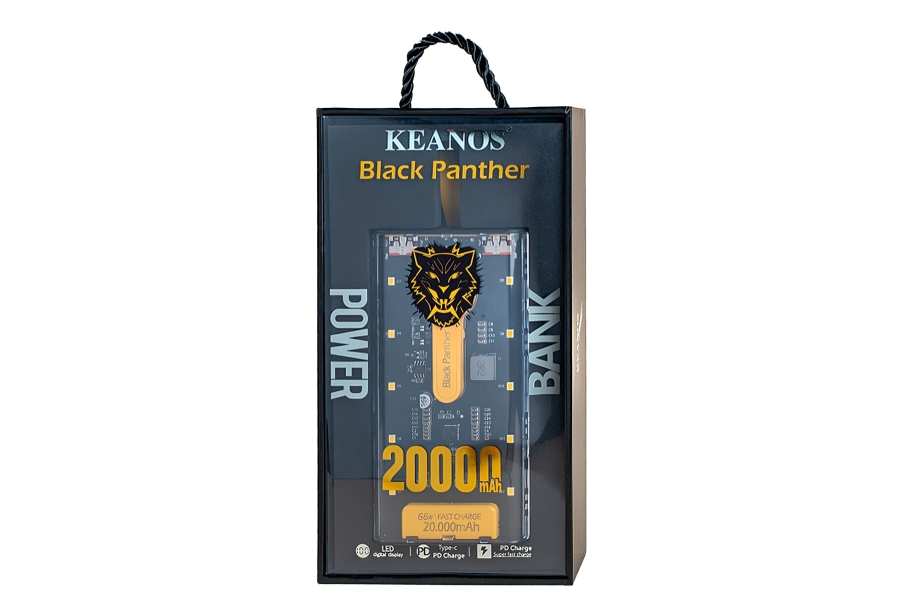 Ισχυρό Powerbank Γρήγορης Φόρτισης 20000 mAh και Φακός με 2 Θύρες USB & 1 Θύρα Type-C - Έως και 3 Συσκευές Παράλληλης Φόρτισης - KEANOS Black Panther Power Bank Ισχυρό Powerbank Γρήγορης Φόρτισης 20000 mAh και Φακός με 2 Θύρες USB & 1 Θύρα Type-C - Έως και 3 Συσκευές Παράλληλης Φόρτισης - KEANOS Black Panther Power Bank