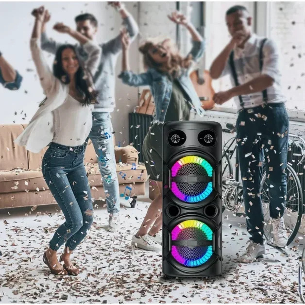 Ηχείο 120 Watt με Σύστημα Καραόκε, Ασύρματο Μικρόφωνο, FM, AUX, Bluetooth, Φωτισμό LED και Τηλεχειριστήριο - ARRANGO Ηχείο 120 Watt με Σύστημα Καραόκε, Ασύρματο Μικρόφωνο, FM, AUX, Bluetooth, Φωτισμό LED και Τηλεχειριστήριο - ARRANGO
