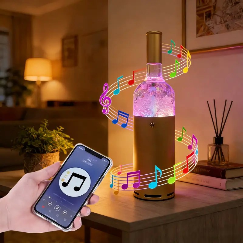 Ηχείο Bluetooth σε Σχήμα Μπουκαλιού Κρασιού με LED Φωτισμό Ηχείο Bluetooth σε Σχήμα Μπουκαλιού Κρασιού με LED Φωτισμό