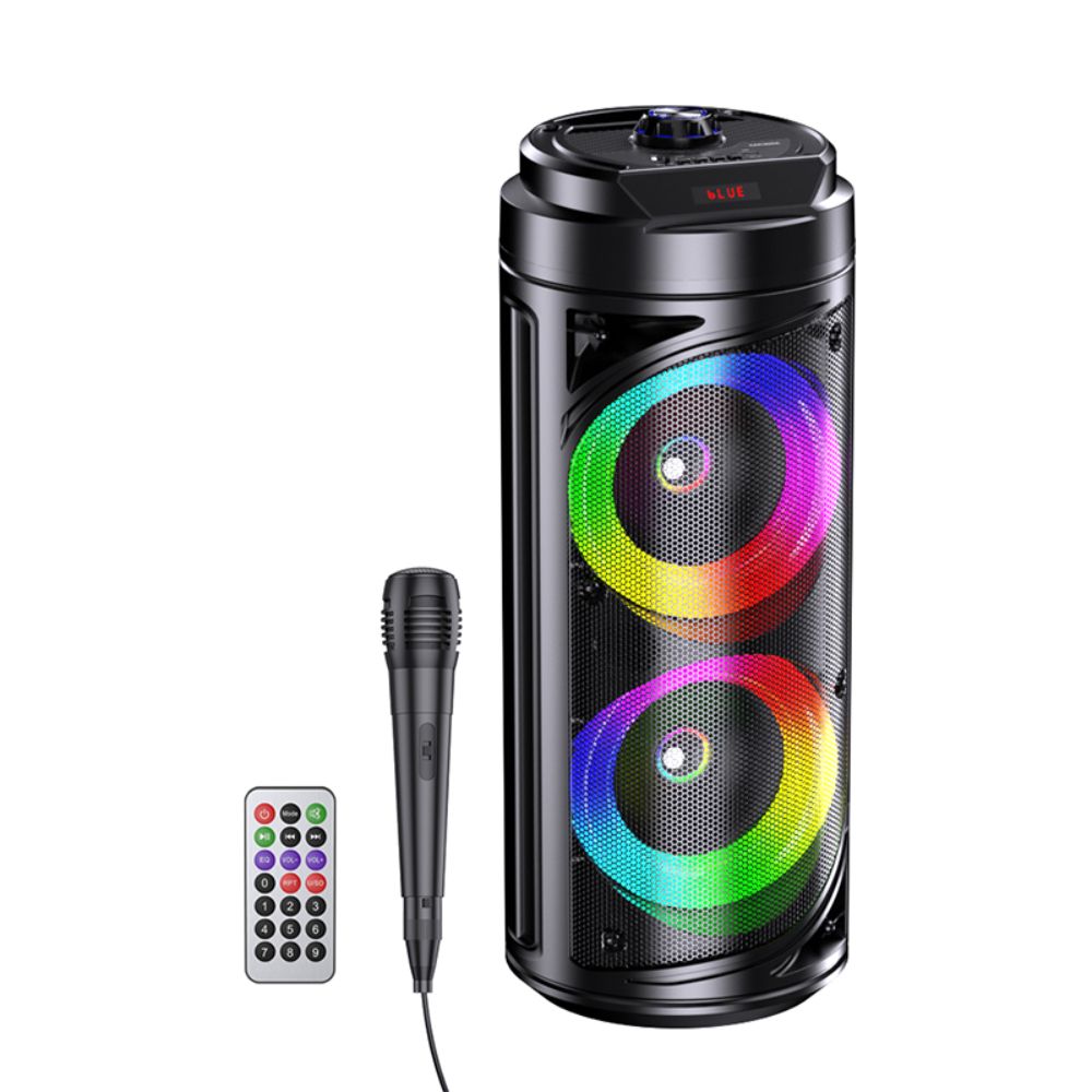 KAKUSIGA Bluetooth Party Speaker με 2×6.5” Ηχεία, RGB Lights και Karaoke Μικρόφωνο KAKUSIGA Bluetooth Party Speaker με 2×6.5” Ηχεία, RGB Lights και Karaoke Μικρόφωνο