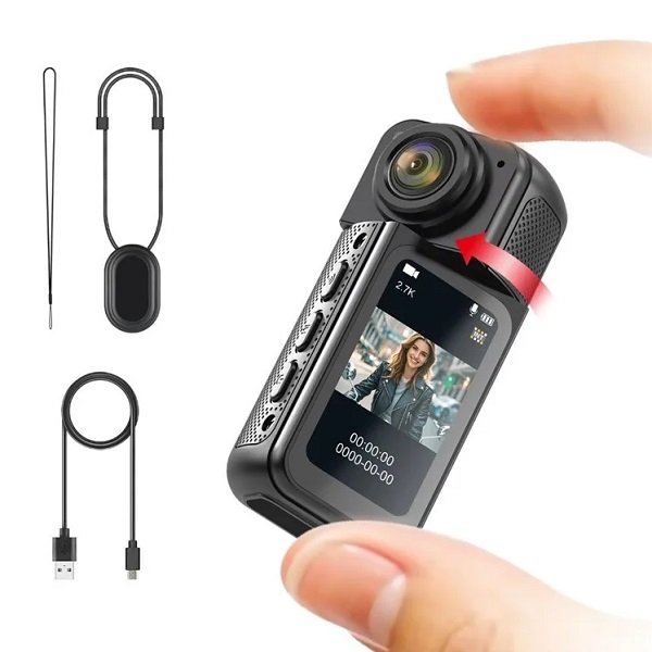 Κάμερα Αντίχειρα WiFi Με Περιστρεφόμενο Φακό - Mini Action Camera 2.7K HD Κάμερα Αντίχειρα WiFi Με Περιστρεφόμενο Φακό - Mini Action Camera 2.7K HD