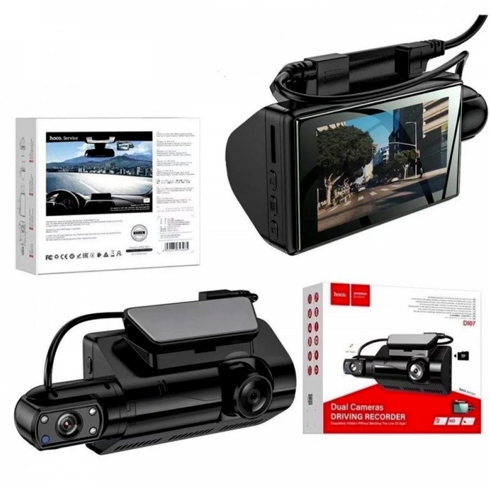 Κάμερα DVR Αυτοκινήτου Διπλή με Καταγραφικό - Κλιπ για Παρμπρίζ, Περιστρεφόμενο Φακό HD και Νυχτερινή Λήψη Hoco Μαύρη Κάμερα DVR Αυτοκινήτου Διπλή με Καταγραφικό - Κλιπ για Παρμπρίζ, Περιστρεφόμενο Φακό HD και Νυχτερινή Λήψη Hoco Μαύρη