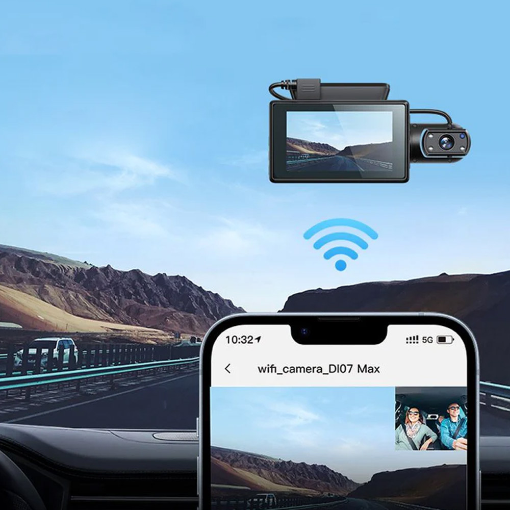 Κάμερα Wifi Αυτοκινήτου Διπλή με Καταγραφικό, Περιστρεφόμενο Φακό, Ενσωματωμένο Αισθητήρα και Νυχτερινή Λήψη Hoco Max Μαύρη Κάμερα Wifi Αυτοκινήτου Διπλή με Καταγραφικό, Περιστρεφόμενο Φακό, Ενσωματωμένο Αισθητήρα και Νυχτερινή Λήψη Hoco Max Μαύρη
